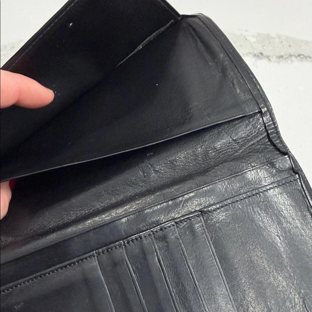 Coach Water Buffalo Vintage Breast Pocket Travel Long Leather Wallet -Rare